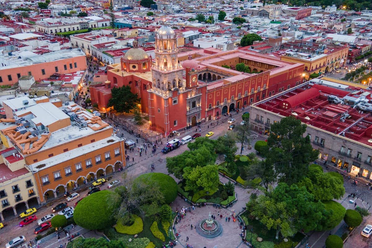 Aerial View Of Santiago de Queretaro, Mexico