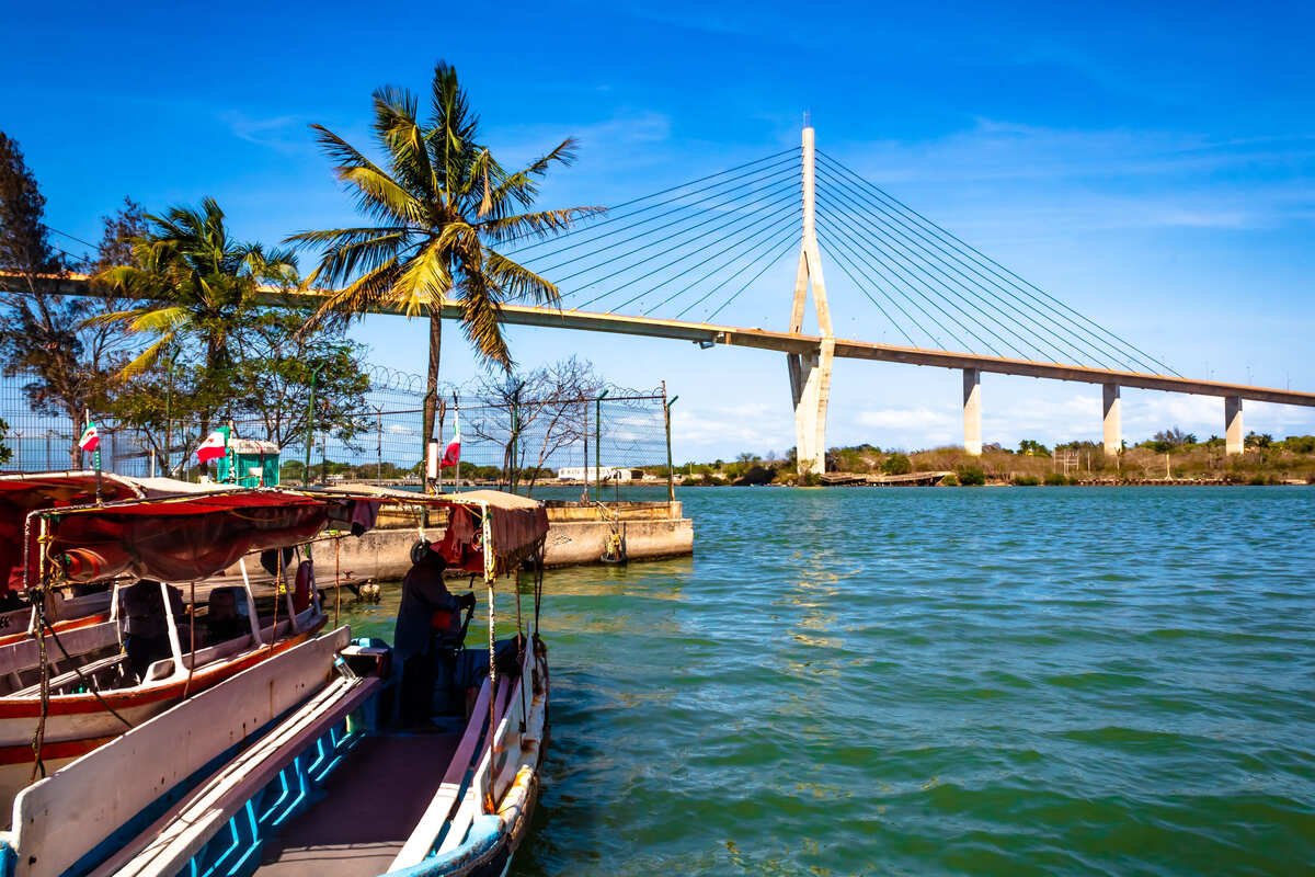 Bridge Spanning A River In Tamaulipas, Mexico